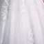 Chic / Beautiful White Wedding Dresses 2018 Ball Gown Lace Flower Rhinestone Organza Off-The-Shoulder Backless Sleeveless Cathedral Train Wedding