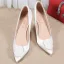 Élégant Blanche Soirée Satin Escarpins 2021 10 cm Talons Aiguilles Talons Hauts À Bout Pointu Escarpins