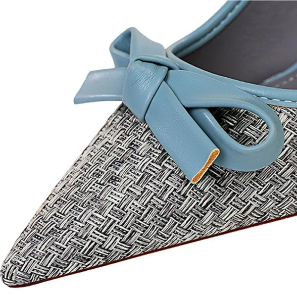 Schön Schwarz Datierung Flechten Schleife Pumps 2021 9 cm Stilettos Hochhackige Spitzschuh Pumps