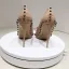 Fashion Beige Evening Party Rivet Bow Pumps 2021 Patent Leather 12 cm Stiletto Heels High Heels Pointed Toe Pumps