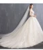 Elegant Champagne Wedding Dresses 2018 Ball Gown Appliques Lace Off-The-Shoulder Backless Sleeveless Chapel Train Wedding