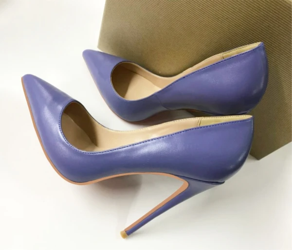 Enkla Lavendel Bal Pumps 2021 12 cm Stilettklackar Spetsiga Högklackade