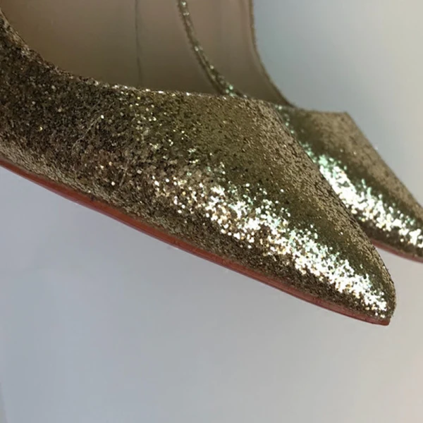 Glitzernden Gold Abend Glanz Pailletten Pumps 2021 12 cm Stilettos Spitzschuh Hochhackige