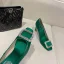 Vintage / Retro Green Silk Satin Prom Rhinestone Pumps 2021 7 cm Stiletto Heels Square Toe High Heels