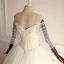 Élégant Champagne Volants Gonflée Robe De Mariée 2018 Robe Boule Fait main Perlage Paillettes Cristal De l'épaule Dos Nu 3/4 Manches Longue Mariage