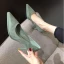 Simple Noire Bureau OL Daim Escarpins 2021 7 cm Talons Aiguilles À Bout Pointu Talons Hauts
