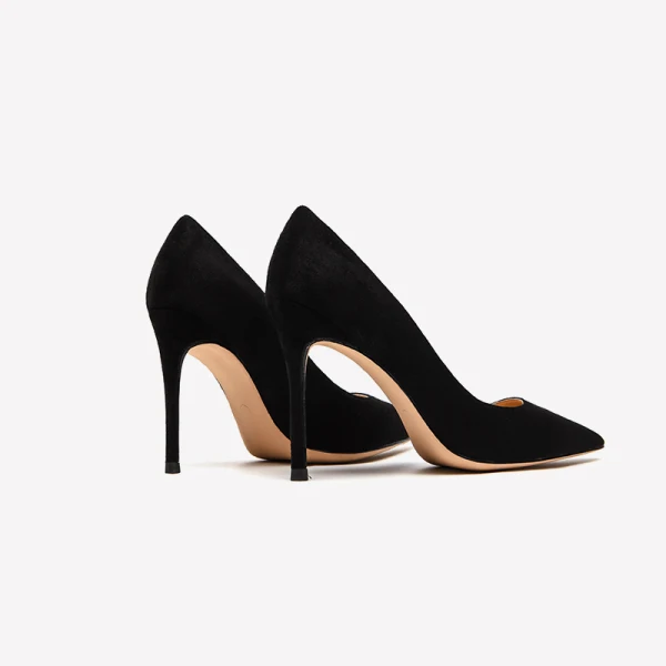Modest / Simple Black Office OL Suede Pumps 2021 Leather 10 cm Stiletto Heels High Heels Pointed Toe Pumps