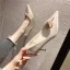 Elegant Beige Evening Party Bow Pearl Pumps 2021 7 cm Stiletto Heels High Heels Pointed Toe Pumps
