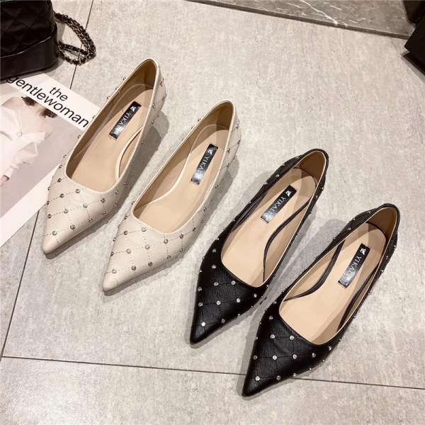 Mode Beige Datierung Strass Pumps 2021 5 cm Stilettos Spitzschuh Hochhackige Pumps