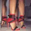 Modest / Simple Red Street Wear Womens Sandals 2021 11 cm Stiletto Heels Open / Peep Toe High Heels Sandals