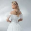 Erschwinglich Ivory / Creme Brautkleider / Hochzeitskleider 2018 A Linie Perlenstickerei Perle Spitze Off Shoulder Rückenfreies Kurze Ärmel Lange Hochzeit
