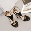 Fashion Charming Black Cocktail Party Womens Sandals 2021 T-Strap 11 cm Stiletto Heels Open / Peep Toe High Heels Sandals