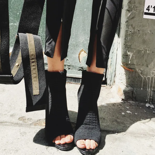 Chic / Beautiful Dark Green Casual Pierced Knitting Womens Sandals 2021 11 cm Stiletto Heels Open / Peep Toe High Heels Sandals