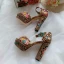 Luxus / Herrlich Barocke Braun Perle Strass Ball Sandalen Damen 2021 Leder Wasserdichte Knöchelriemen 14 cm Thick Heels Peeptoes Hochhackige