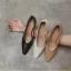 Fashion Brown Office OL Pumps 2021 Leather 6 cm Thick Heels Pointed Toe High Heels