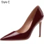 Fashion Burgundy Evening Party Patent Leather Pumps 2021 Leather High Heels 10 cm Stiletto Heels Pointed Toe Pumps