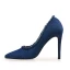 Fashion Pool Blue Street Wear Canvas Pumps High Heels 2021 10 cm Stiletto Heels Pointed Toe Pumps