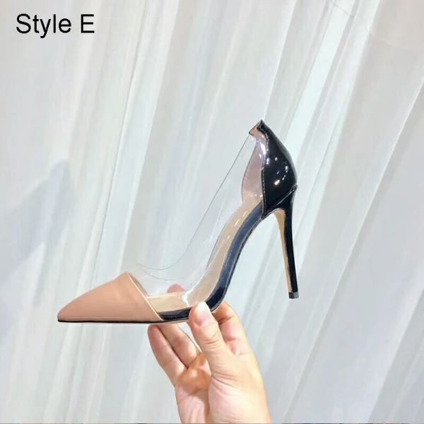 Schöne Transparent Rot Cocktail Pumps 2021 8 cm Stilettos Hochhackige Spitzschuh Pumps