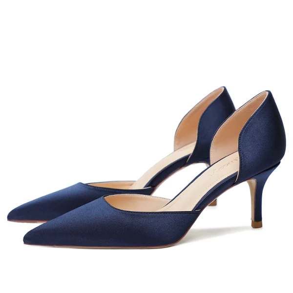 Modest / Simple Multi-Colors Office OL Silk Satin Womens Shoes 2021 6 cm Stiletto Heels Pointed Toe High Heels