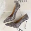 Glittrande Champagne Afton Paljetter Pumps 2021 Högklackade 9 cm Stilettklackar Spetsiga Pumps