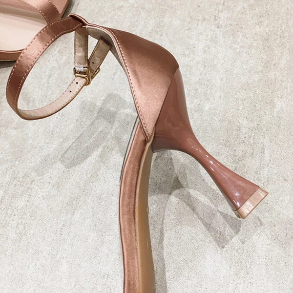 Sexy Noire Vêtements de vacances Sandales Femme 2021 Bride Cheville 8 cm Talons Aiguilles Peep Toes / Bout Ouvert Talons Hauts Sandales
