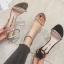 Mode Noire Vêtement de rue Faux Diamant Sandales Femme 2021 Bride Cheville 7 cm Talons Aiguilles Talons Hauts Peep Toes / Bout Ouvert Sandales