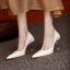 Fashion Beige Cocktail Party Pumps 2021 Leather Crystal 8 cm Stiletto Heels High Heels Pointed Toe Pumps