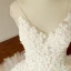 Élégant Champagne Gonflée Robe De Mariée 2018 Robe Boule Appliques V-Cou Sans Manches Cathedral Train Mariage