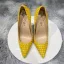 Chic / Beautiful Yellow Cocktail Party Snakeskin Print Pumps 2021 12 cm Stiletto Heels Pointed Toe Pumps High Heels