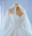 Haut de Gamme Ivoire Perlage Perle Robe De Mariée 2021 Robe Boule Encolure Dégagée Manches Longues Royal Train Mariage