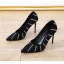 Charmant Noire Soirée Faux Diamant Escarpins 2021 9 cm Talons Aiguilles À Bout Pointu Escarpins Talons Hauts