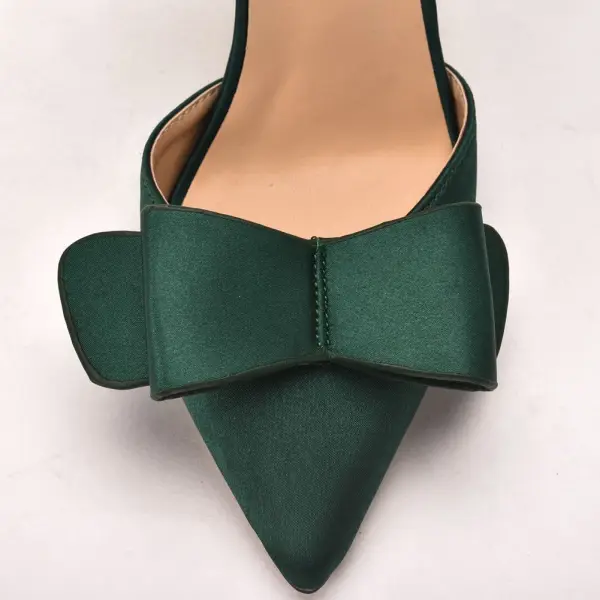 Schöne Schwarz Ball Sandalen Damen 2021 Knöchelriemen Schleife 11 cm Stilettos Spitzschuh Sandaletten Hochhackige