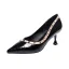 Chic / Beautiful Black Evening Party Patent Leather Rivet Pumps 2021 6 cm Stiletto Heels Pointed Toe Pumps High Heels