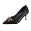 Charming Red Evening Party Suede Rhinestone Bow Pumps 2021 6 cm Stiletto Heels Pointed Toe Pumps High Heels