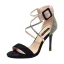 Sexy Noire Cocktail Sandales Femme 2021 X-Strap 9 cm Talons Aiguilles Peep Toes / Bout Ouvert Sandales Talons Hauts