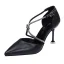 Sexy Noire Soirée Faux Diamant X-Strap Sandales Femme 2021 8 cm Talons Aiguilles À Bout Pointu Sandales Talons Hauts