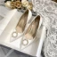 Elegant Ivory Satin Pearl Rhinestone Wedding Shoes 2021 10 cm Stiletto Heels Pointed Toe Wedding Pumps High Heels