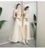 Modern / Fashion Champagne Evening Dresses  2018 A-Line / Princess Sequins Scoop Neck Strapless Sleeveless Ankle Length Formal Dresses