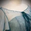 Charming Pool Blue Glitter Prom Dresses 2021 A-Line / Princess Scoop Neck Beading Sequins Short Sleeve Floor-Length / Long Prom Formal Dresses