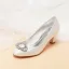 Elegant Ivory Rhinestone Wedding Shoes 2024 6 cm Thick Heels Pointed Toe Wedding Pumps High Heels