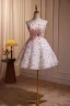 Fée Des Fleurs Rougissant Rose Paillettes Appliques Courte Robe De Bal 2024 Bustier Sans Manches Dos Nu Promo Robe De Ceremonie