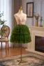 Chic / Beautiful Green Pearl Sequins Short Cascading Ruffles Prom Dresses 2024 A-Line / Princess Strapless Sleeveless Backless Prom Formal Dresses