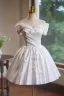 Elegant White Satin Butterfly Bow Appliques Birthday Party Dresses 2024 Ball Gown Off-The-Shoulder Sleeveless Backless Short Formal Dresses