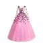 Abordable Rose Bonbon Robe De Bal 2018 Robe Boule En Dentelle Fleur Appliques Noeud V-Cou Dos Nu Manches Longues Longue Robe De Ceremonie