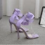 Sexy Lavande Promo Sandales Femme 2021 Faux Diamant Noeud Bride Cheville 11 cm Talons Aiguilles Peep Toes / Bout Ouvert Sandales Talons Hauts