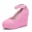 Modern / Fashion White Wedding Shoes 2018 Lace Pearl Ankle Strap 10 cm Wedges Round Toe Wedding