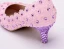 Lovely Candy Pink Wedding Shoes 2018 Lace Rhinestone 5 cm Stiletto Heels Pointed Toe Wedding Pumps