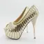 Sparkly Gull Aften Damesko 2018 Paljetter 12 cm Stiletthæler Peep Toe Pumps