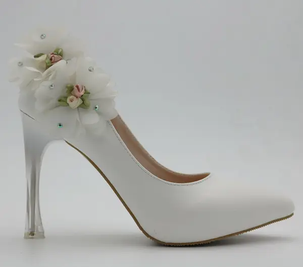 Chic / Belle Blanche Rendez-vous Escarpins 2018 Appliques 9 cm Talons Aiguilles À Bout Pointu Escarpins
