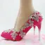Chic / Beautiful Fuchsia Evening Party Pumps 2018 Rhinestone 8 cm Stiletto Heels Pointed Toe Pumps